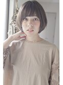 大人かわいい 小顔 ボブ グレージュ