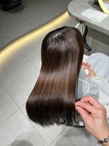 ロンドメリア 天神大名店(Lond Melia) ★くびレイヤーエモージュインナーグレージュ前髪ピンクベージュ