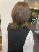 アッシュベージュ外ハネマッシュボブ20代30代