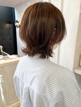 キャアリー(Caary) 福山外ハネレイヤーミディ人気マロンベージュ簡単ブリーチなし