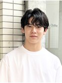 スパイラルパーマ/ツイストスパイラル波巻きメンズカットウルフ