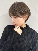前髪あり耳掛け丸みくびれ大人ショートボブ20代30代40代50代＊