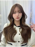 レイヤーカットくびれヘア韓国髪質改善顔周りカットベージュ