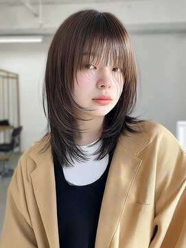 ジゼル 博多筑紫口店(GiseL) ミディアム　顔周り　レイヤーカット　透明感　ベージュカラー