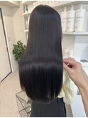 韓国 くびれロング レイヤー ワンホンヘア 小顔前髪