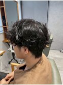大人男性マッシュ×センターパートニュアンスパーマ