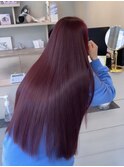 ブリーチなしワインレッド