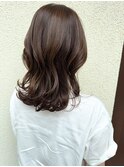 ベージュカラー/外ハネミディアム/20代30代40代50代60代