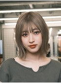 ボブ　外ハネボブ　くびれヘア　夏　縮毛矯正　ハイライトカラー