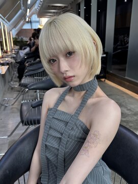 ロンド 表参道店(Lond) くびれヘア/アプリコットオレンジ/ハイライトカラー/ミディアム