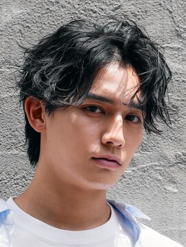 テン 心斎橋(tenn.) 難波センターパートニュアンスパーマフェザーショート緩め色気