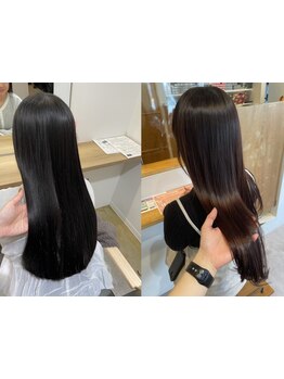 自然で柔らかい手触りのストレートを実現◎繊細な毛先や生え際までふんわり美しく仕上がるダメージレス施術