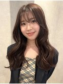 福井透明感カラーチョコレートブラウン韓国レイヤーくびれ巻き