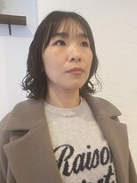 ハーティーモトヤワタ(hearty MOTOYAWATA) コテで巻いたような外はねボブパーマ