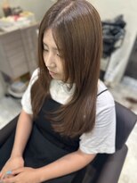 ルッカヘアガーデン 鶴ヶ島店&nbsp;王道モテカラーブラウン/顔周りレイヤー/ストレートワンカール