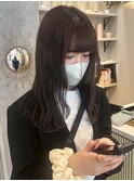 切りっぱなしボブ　質感ストレート　カット　顔まわり　艶髪