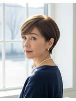 ラディシュ さがみ野(RADISH) 40代50代60代ひし形ショート◎白髪ぼかしハイライト