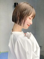 ガーデン 渋谷(GARDEN)&nbsp;小顔ミルクティーブロンドヘアスタイル前髪似合わせ外ハネボブ