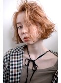 orange beige × outside curl 【切りっぱなしボブ】 #1