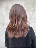 シームレスデジタルパーマ×ピンクベージュ