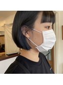 ミニボブにブルーのインナーカラー