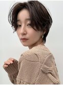 センターパートハンサムショート