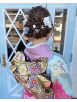 ランダーブルー(LANDER BLUE)&nbsp;編み込み♪ゆるふわ成人式ヘア