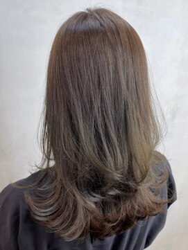 アルバム 銀座(ALBUM GINZA) オリーブベージュ_チェリーブラウンフェミニンロング_ba413491