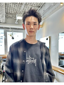 ガレージ バイ グリーン 原宿 表参道(Garage by green) 【SATOSHI】黒髪スパイキーショート