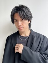 トルネード(TORNADO) メンズヘアパーマセンターパート前髪長め面長絶壁K20240412