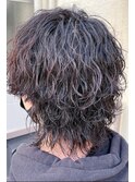 波巻きスパイラルパーマ×メンズウルフ