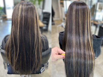 エガオ 藤沢店(EGAO)の写真/ブリーチ毛OKの縮毛矯正×業界最長持ち髪質改善で、シルクのような艶髪に。朝7時～営業中！