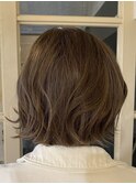 グラデーションショートボブハイライトミルクティーグレージュ