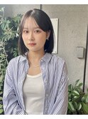 【ボブ】小顔になる暗髪ボブ