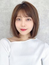 ラフィスヘアー レコ 加古川2号店(Lafith hair leco)&nbsp;【La fith】切りっぱなしボブ×ミルクティーブラウン
