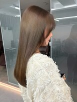 シエル バイ ケンジ 登戸 生田(CIEL by KENJE)&nbsp;オリーブベージュ/ブリーチなしカラー/ロングヘア/内巻きカール