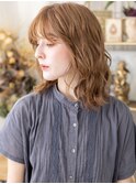 前髪パーマ外国人風ゆるふわミディアムTd1上尾20代30代40代!