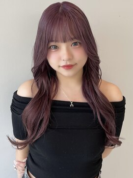 ソラ 広尾店(SORA) ロングヘア/ピンクパープル/顔周りカット
