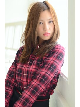 トリコ心斎橋(trico) ルミエールジンジャー@斜めバングナチュラルカールボブ