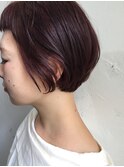 コンパクトボブにダークピンク