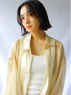 ソヨン 蟹江店(SOYON) くすみカラー かきあげバング 伸ばしかけボブ