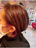 イヤリングカラー×ショート　@30代40代50代/小田原