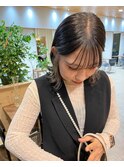 スモーキーアッシュ前髪インナーカラーポイントブリーチ