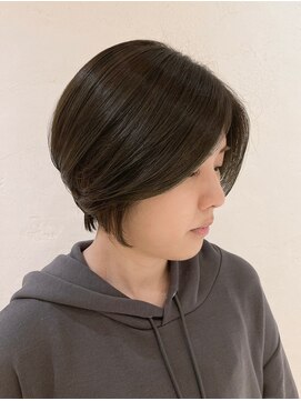 アロマヘアルーム 横浜店(AROMA hair room) 斜めバングデザインカラーグレージュカラーハイライト/横浜西口