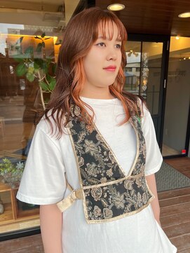 ヘア プロデュース キュオン(hair produce CUEON.) イヤリングカラー/フェイスフレーミング/オレンジ