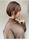 小顔×韓国丸みショートボブ×ショコラブラウン【横浜ヘルシー】