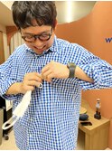 黒髪グレーベージュレイヤーロング前髪パーマアッシュブラック