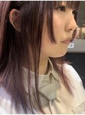 大人かわいいロング、エアリーロング、姫カット、ピンクカラー