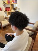 カルマパーマ/ベリーショート/ダークアッシュ/ニュアンスパーマ