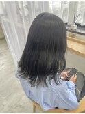 アッシュグレージュ×セミロング